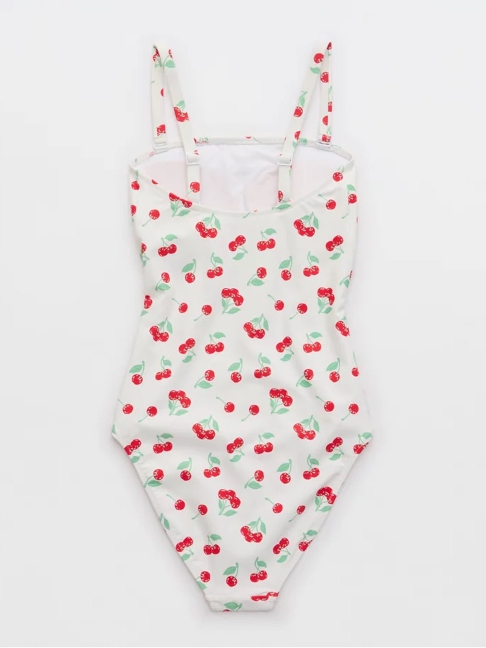 Aerie The Wavemaker Cherry Print One Piece Swimsuit Size Medium Removable Straps